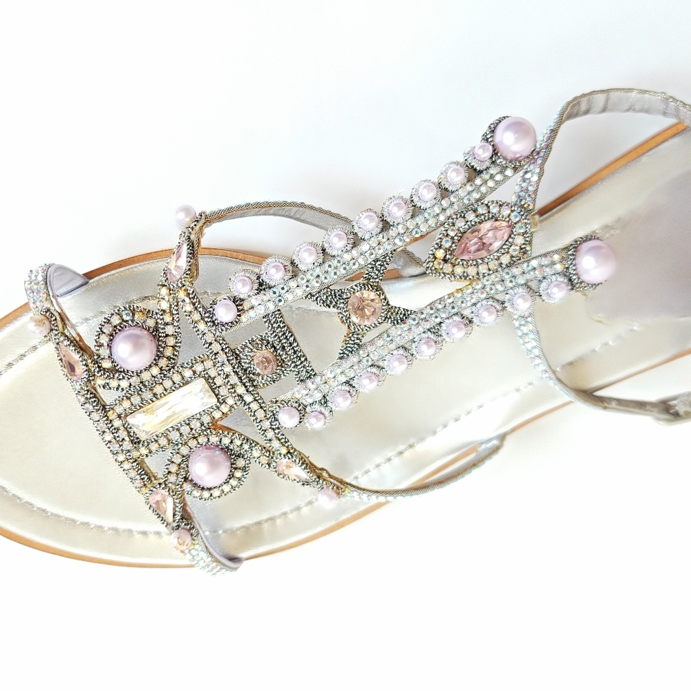 Rene Caovilla Lavender Bejewelled Sandals. - Picture 2 of 10